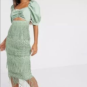 sachin and babi light blue dress ASOS | Dresses | Asos Design Embroidered Skater Midi Dress With Lace Trims  And Pephem In Navynwot